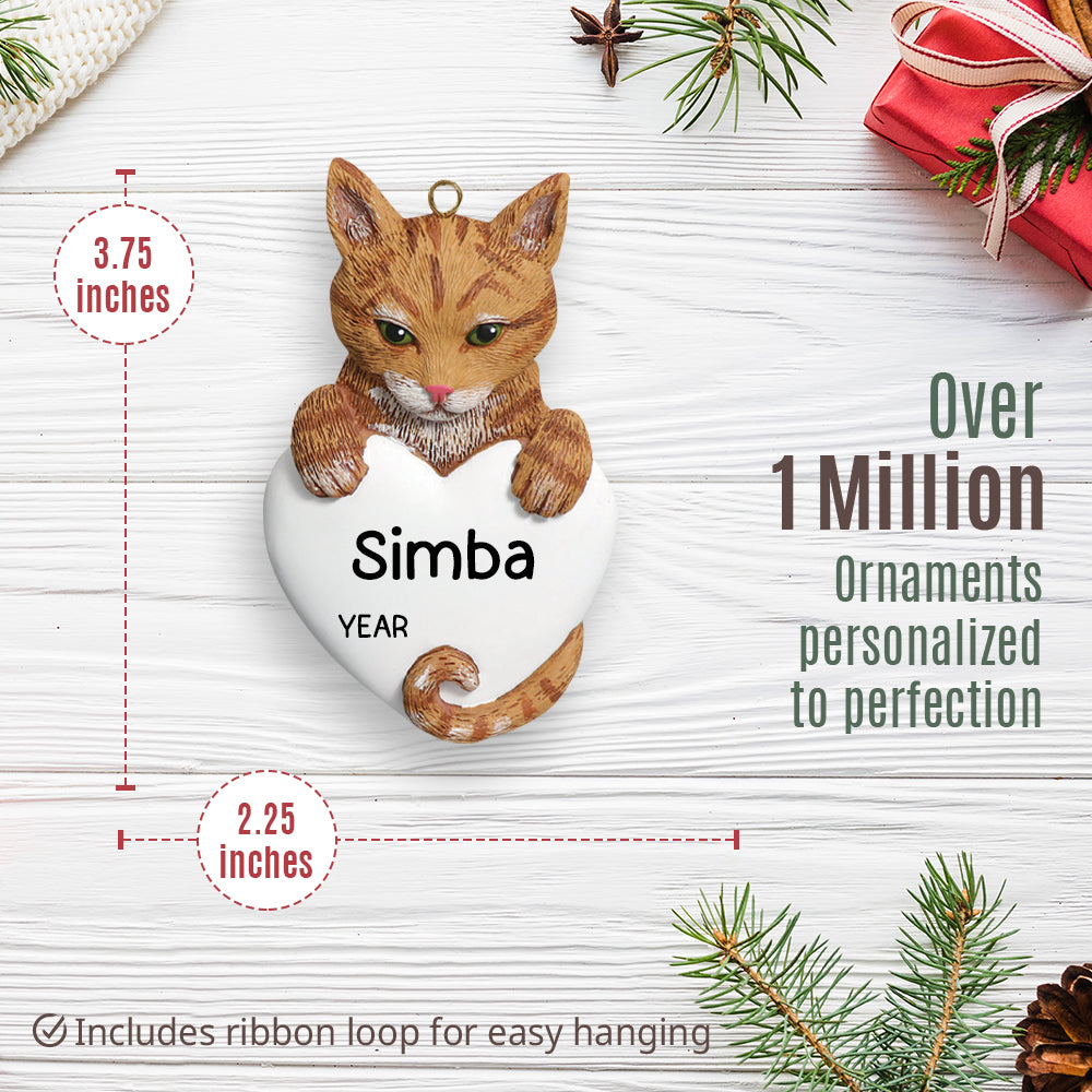 Orange Tabby Cat Christmas Ornament