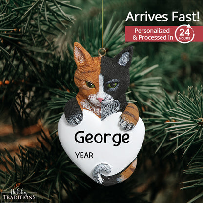 Calico Cat Christmas Ornament