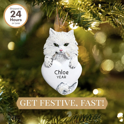 Persian Cat Christmas Ornament