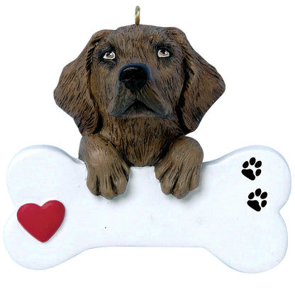 brown lab personalized christmas ornament