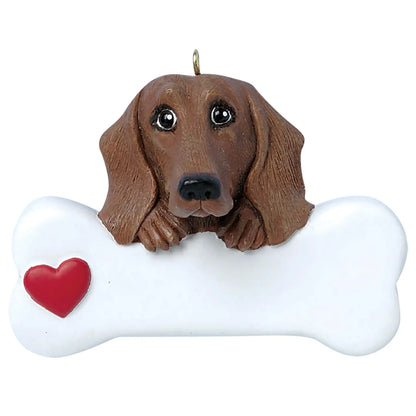 Dachshund - Red Dog Bone Christmas Ornament