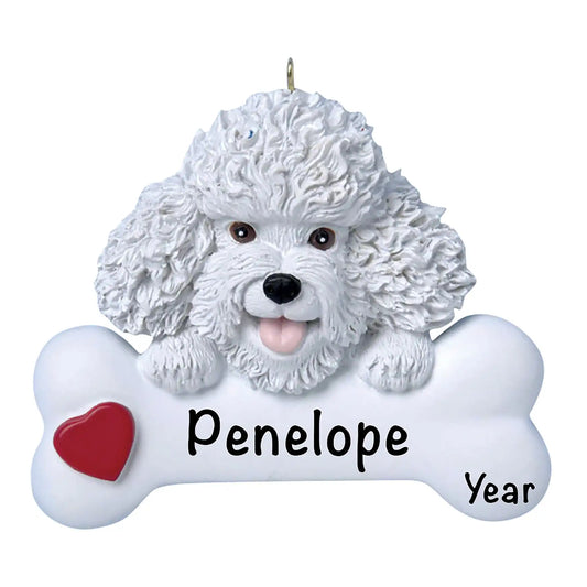 Bichon Frise Dog Bone Christmas Ornament