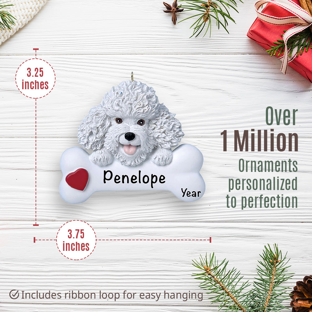 Bichon Frise Dog Bone Christmas Ornament