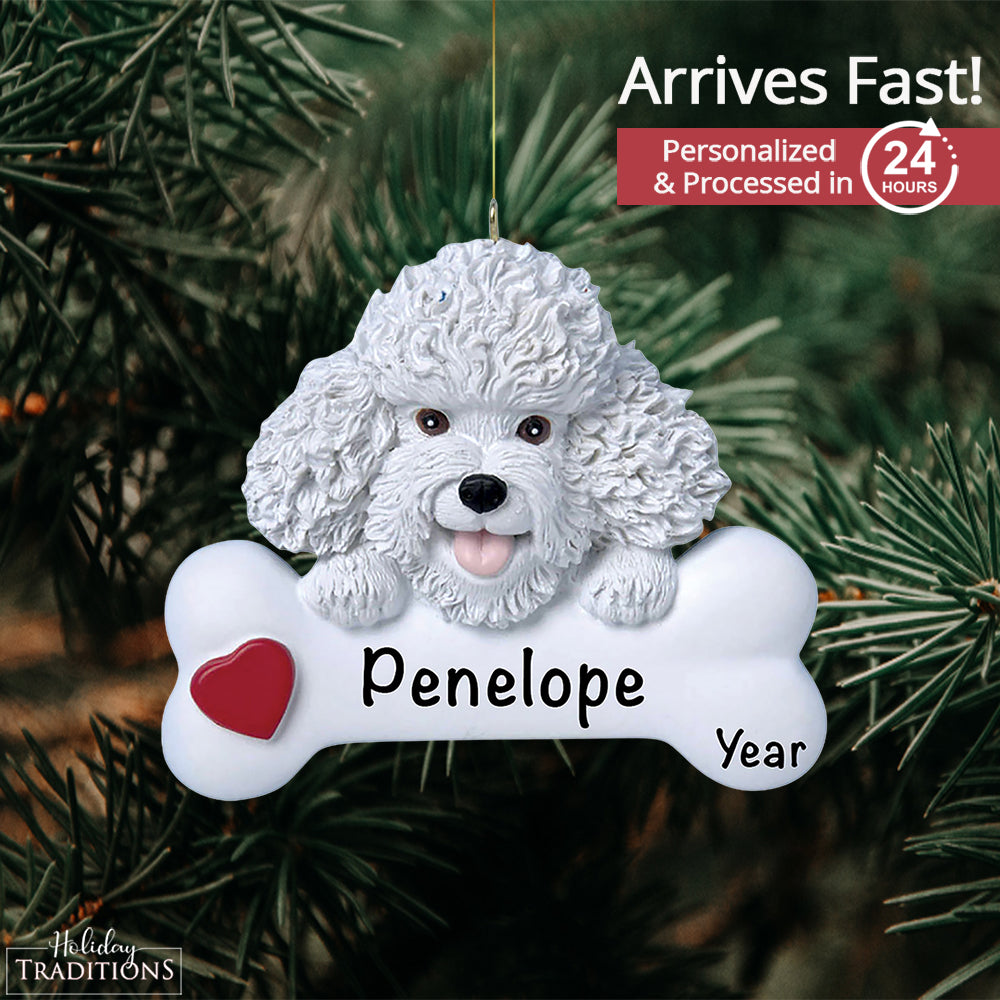 Bichon Frise Dog Bone Christmas Ornament