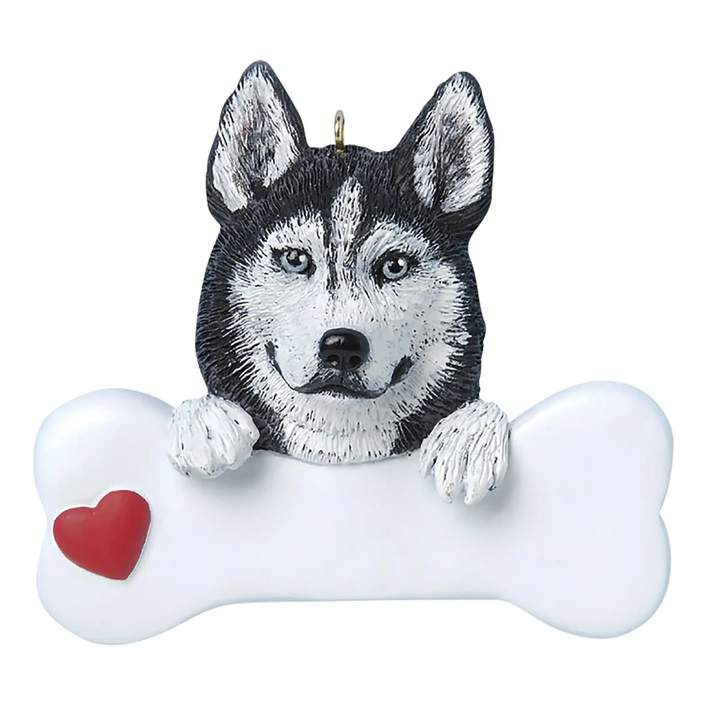 Siberian Husky Dog Bone Christmas Ornament