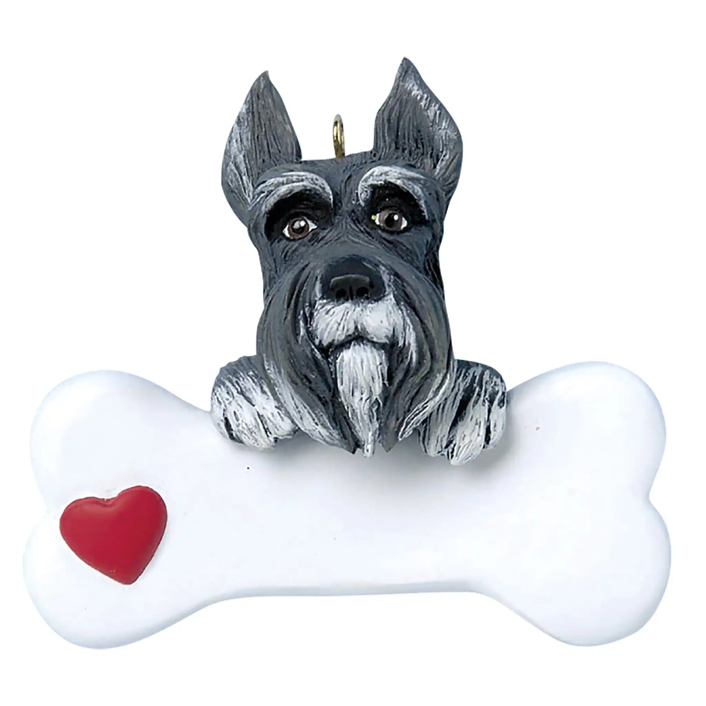 Schnauzer Dog Bone Christmas Ornament