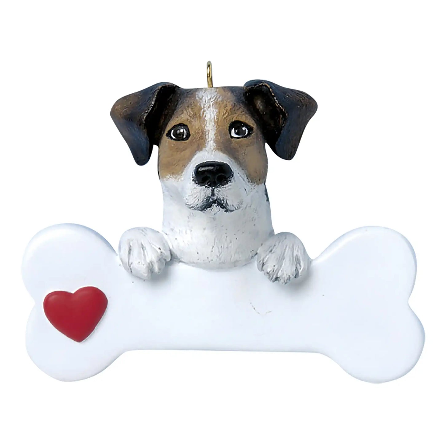 Jack Russell Dog Bone Christmas Ornament