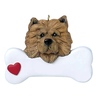 Chow Chow Dog Bone Christmas Ornament