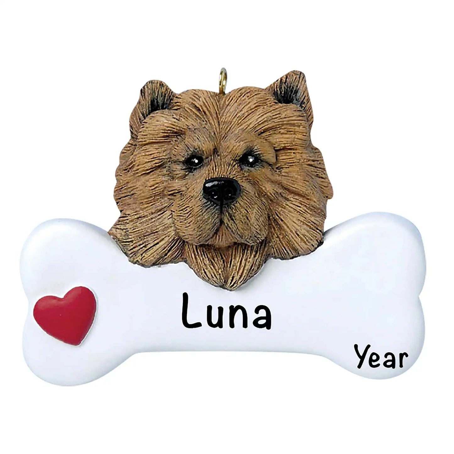 Chow Chow Dog Bone Christmas Ornament