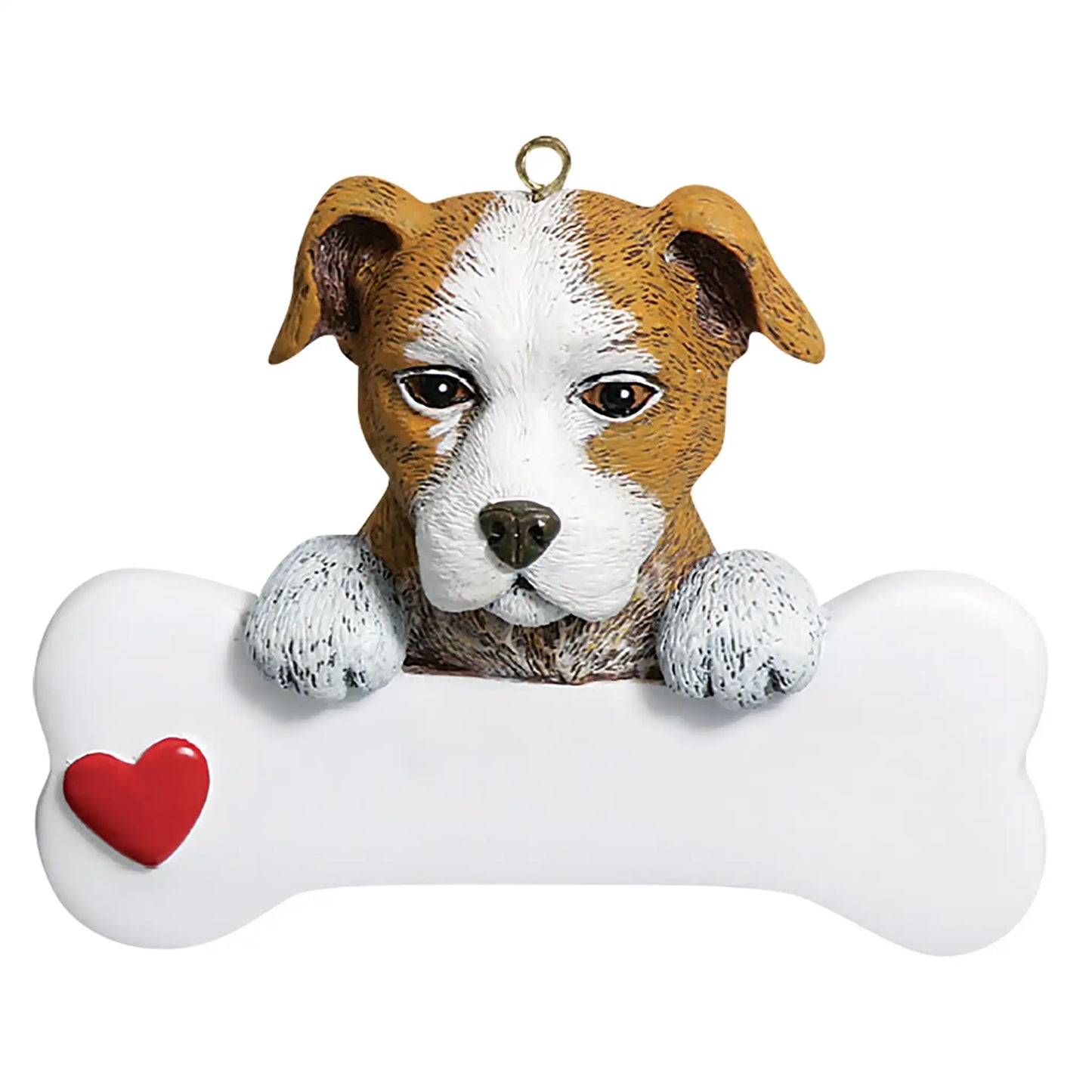 Staffordshire Pit Bull Dog Bone Christmas Ornament