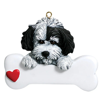 Havanese Dog Bone Christmas Ornament