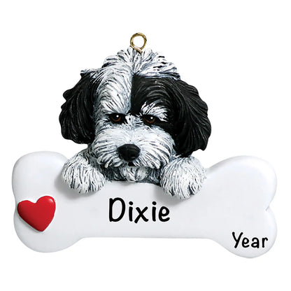 Havanese Dog Bone Christmas Ornament