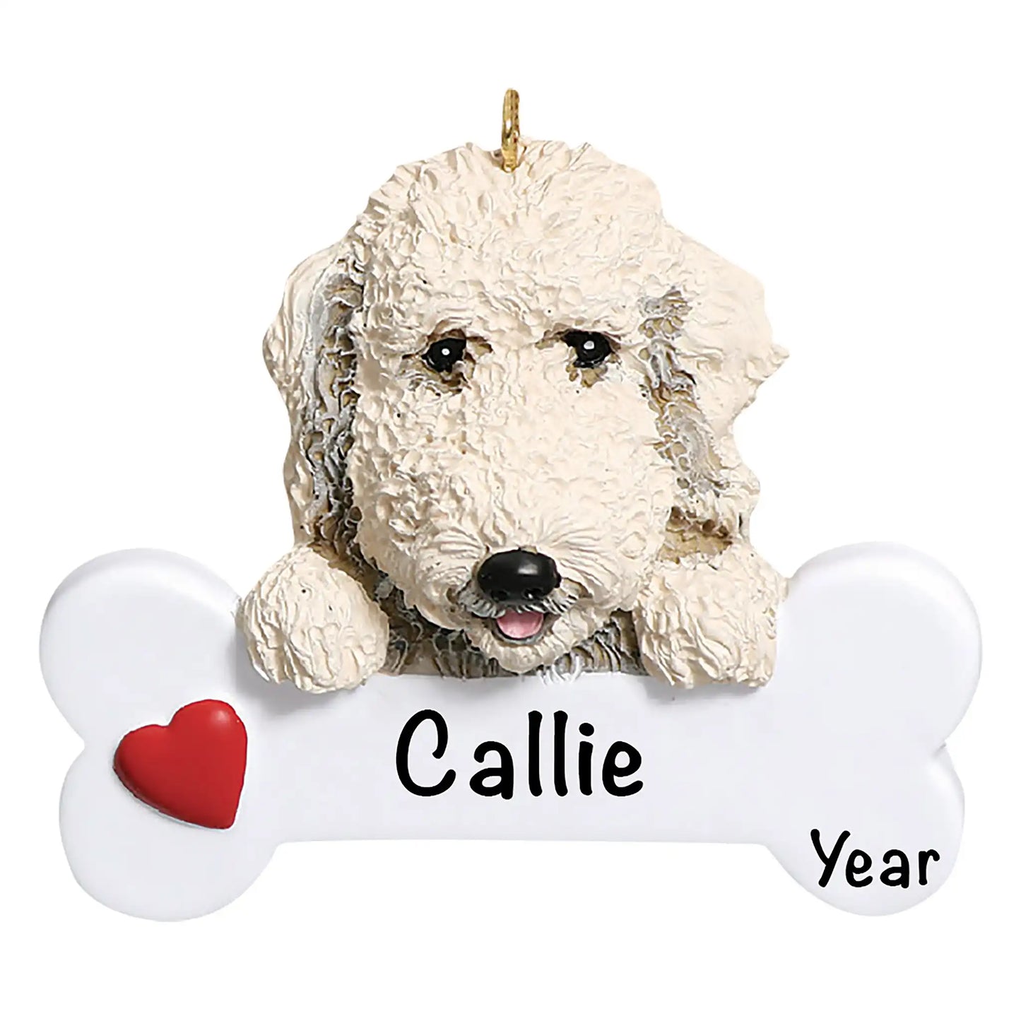 Labradoodle Dog Bone Christmas Ornament