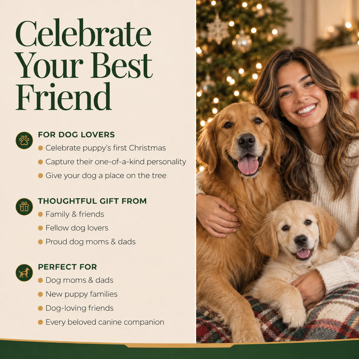 Personalized Labradoodle Christmas ornament gift ideas for dog lovers, dog moms and dads, and new puppy families