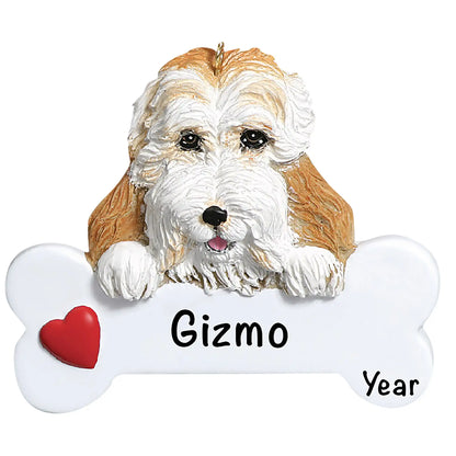 Cockapoo Dog Bone Christmas Ornament