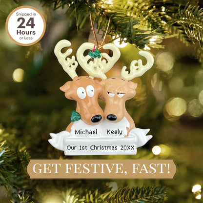 Reindeer Couple Christmas Ornament