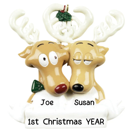 Reindeer Couple Christmas Ornament