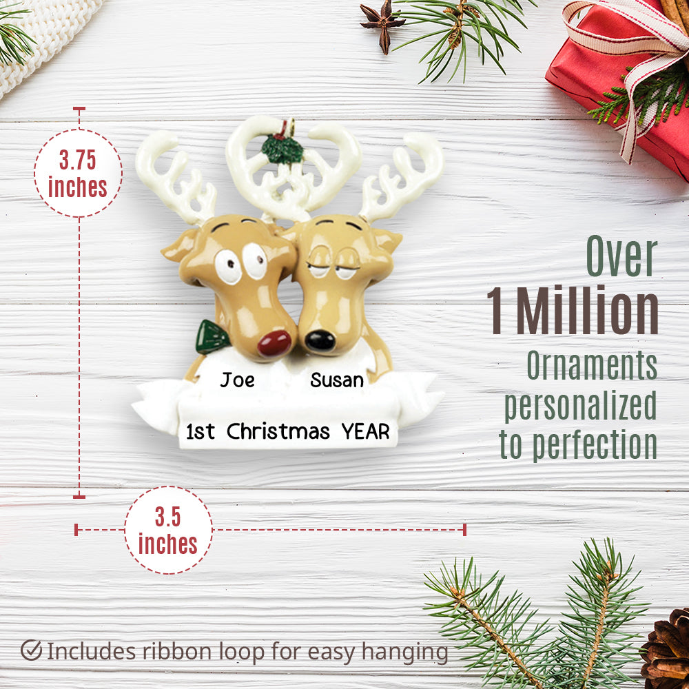 Reindeer Couple Christmas Ornament