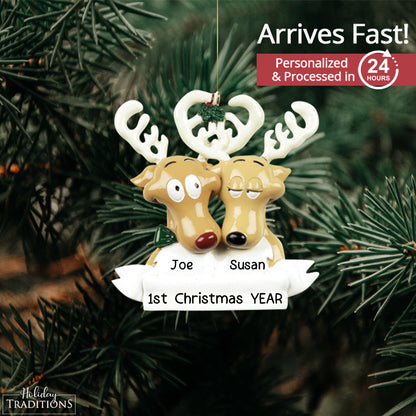 Reindeer Couple Christmas Ornament