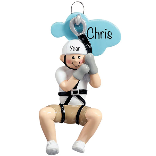 Zip Line Boy Christmas Ornament