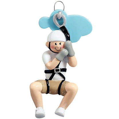 Zip Line Boy Christmas Ornament