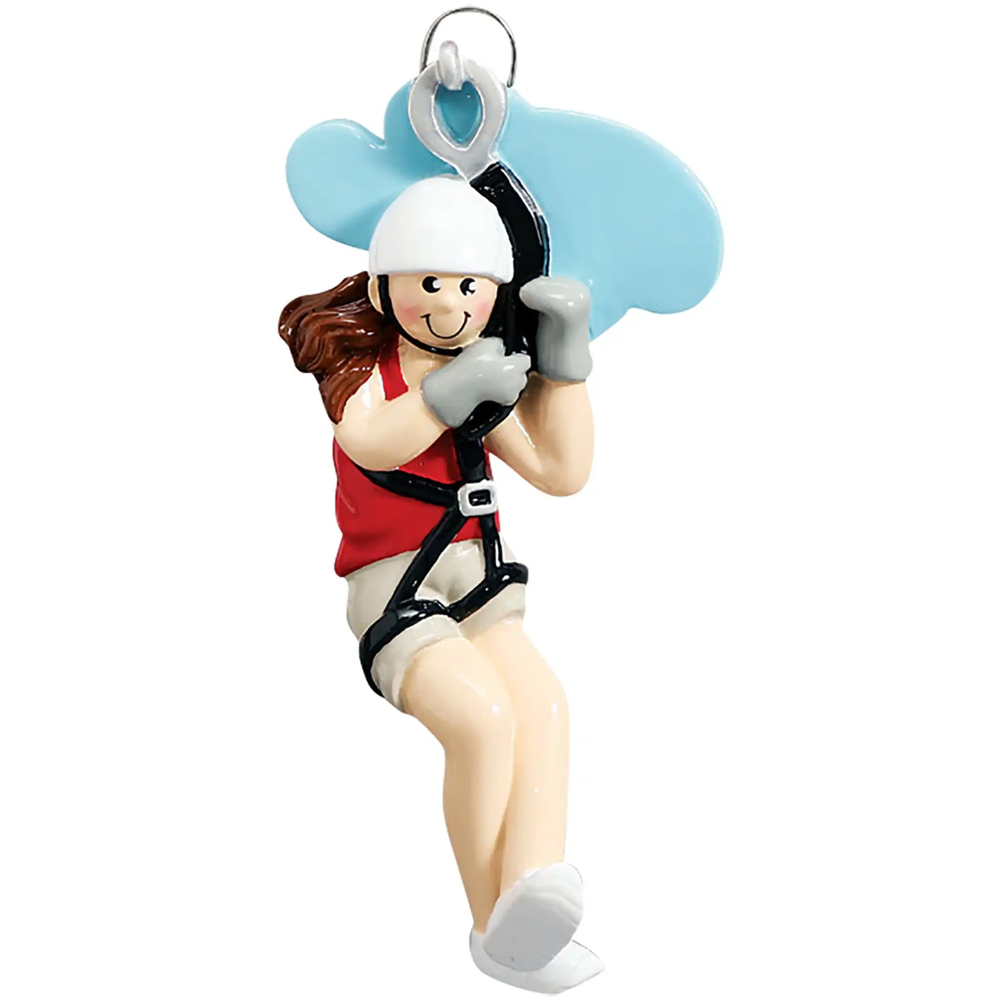 Zip Line Girl Christmas Ornament