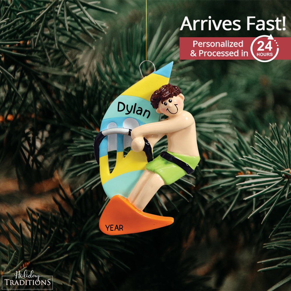 Windsurfing Guy Christmas Ornament