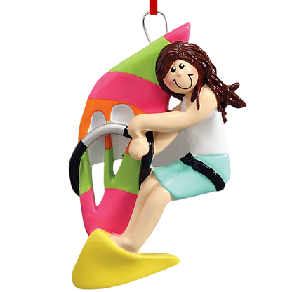 Windsurfing Girl Christmas Ornament