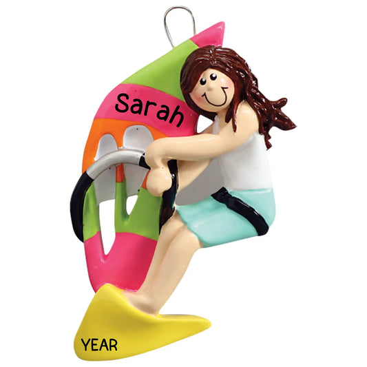 Windsurfing Girl Christmas Ornament