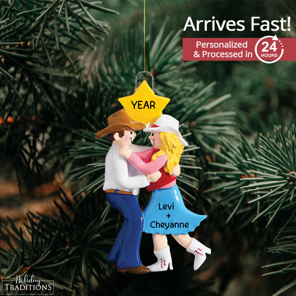 Western Dancing Couple Christmas Ornament