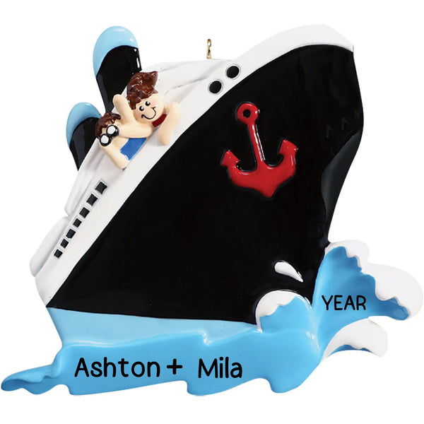 Adorno personalizado de pareja de cruceros