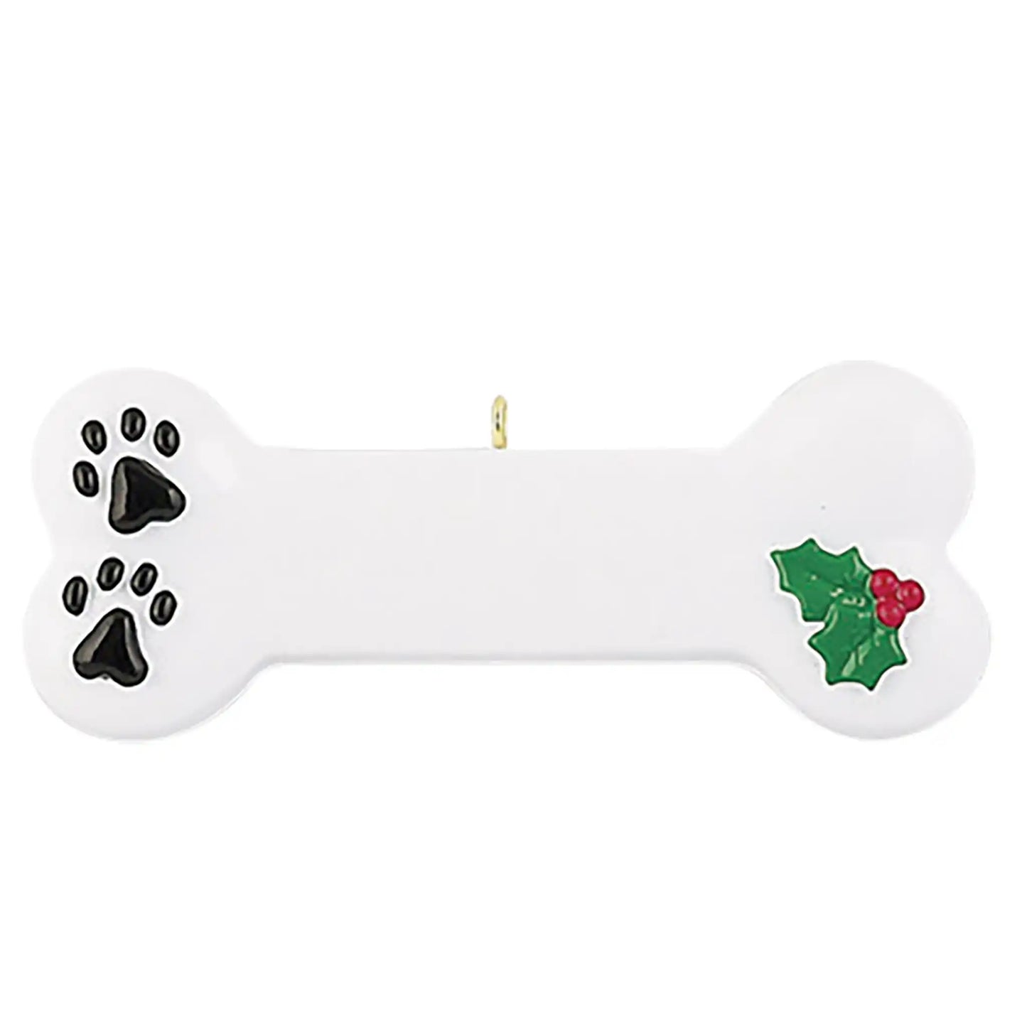 White Dog Bone Christmas Ornament