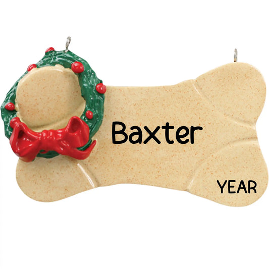 Brown Dog Bone Christmas Ornament