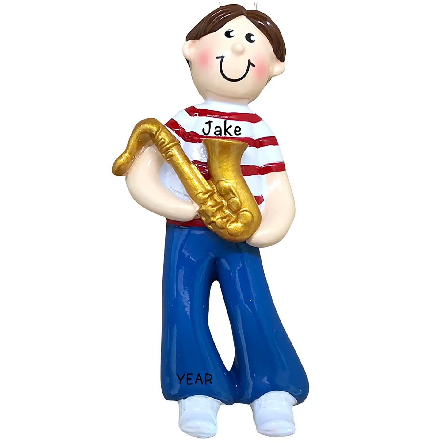 Saxophone Boy Christmas Ornament