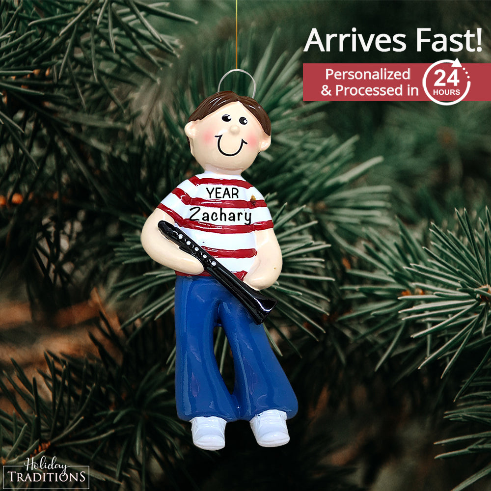 Clarinet Boy Christmas Ornament