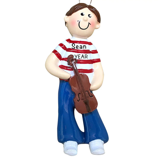 Violin Boy Christmas Ornament