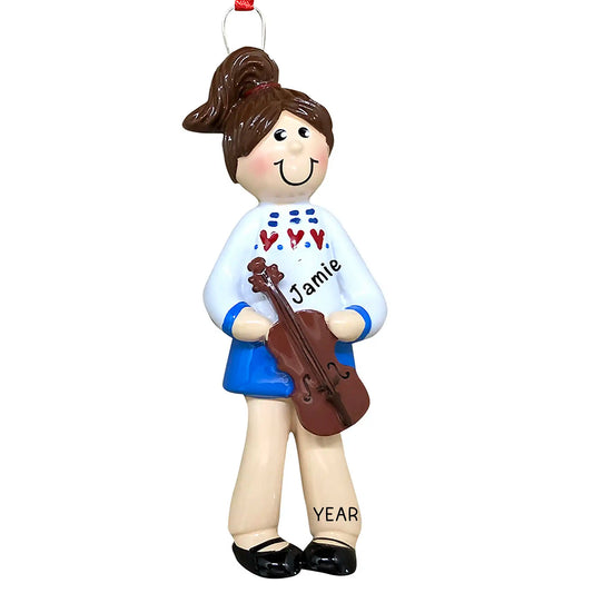 Violin Girl Christmas Ornament