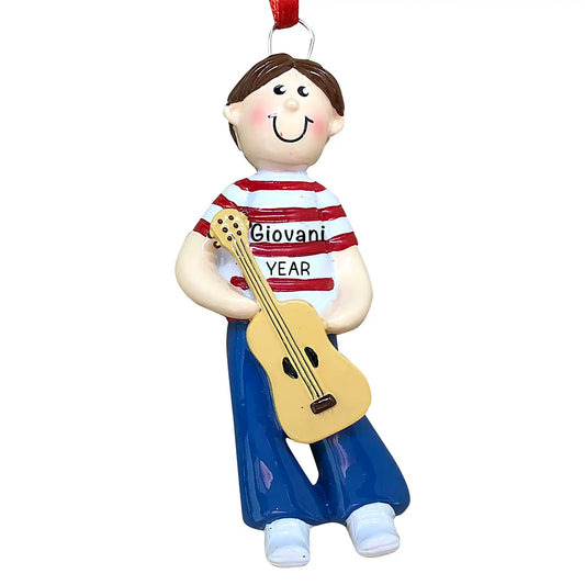 Guitar Boy Christmas Ornament