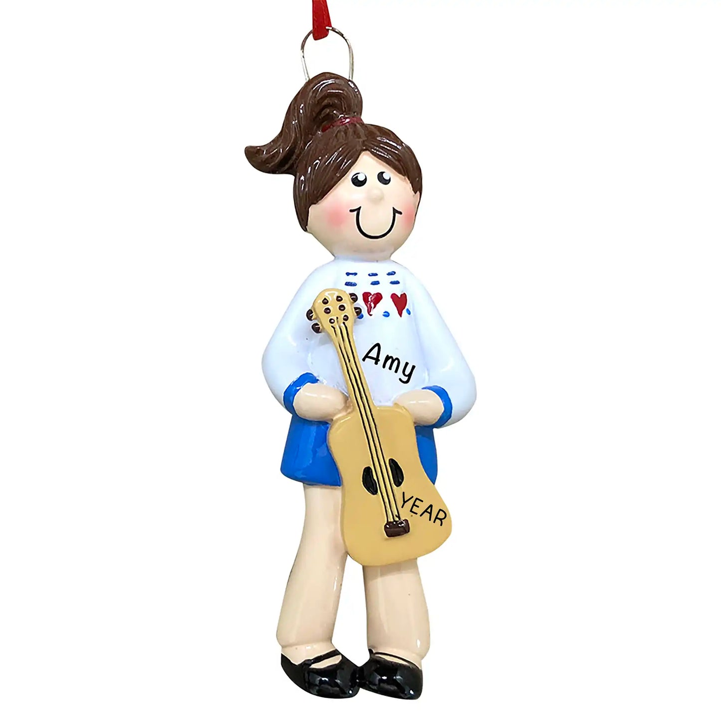 Guitar Girl Christmas Ornament