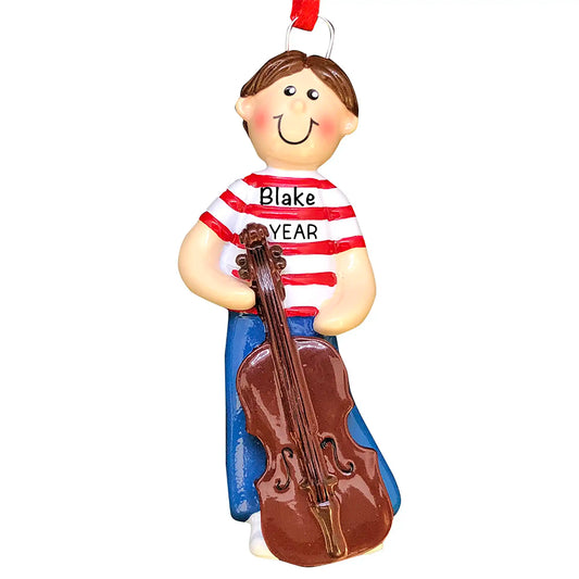 Cello Boy Christmas Ornament