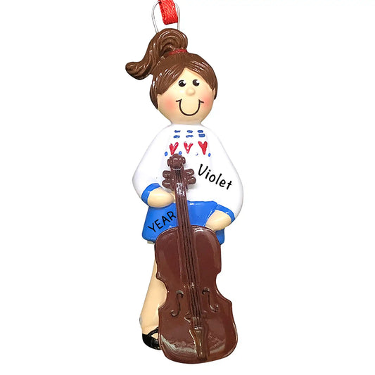 Cello Girl Christmas Ornament