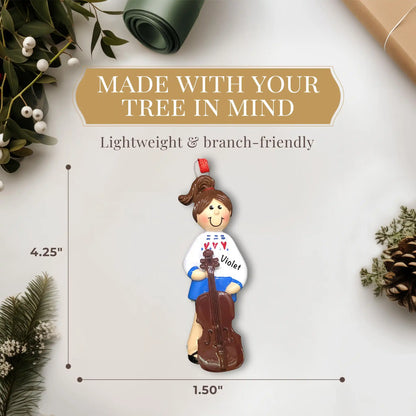 Cello Girl Christmas Ornament