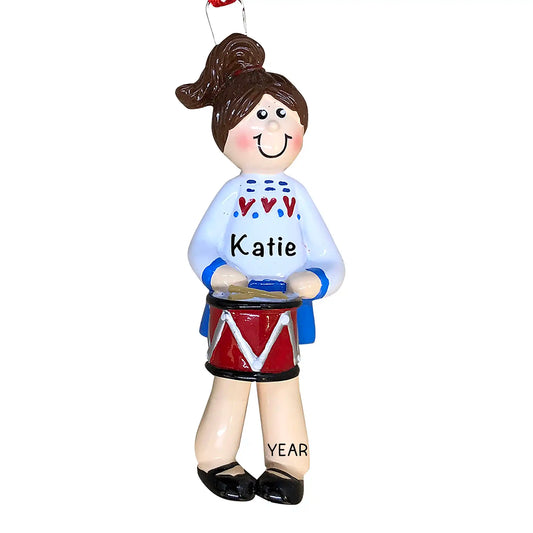 Drummer Girl Christmas Ornament