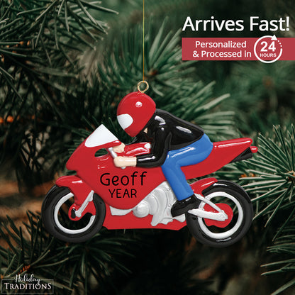 Sport Bike Motorcycle Christmas Ornament