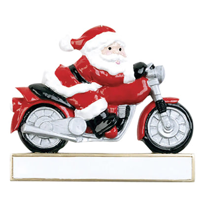 Santa Motorcycle Christmas Ornament