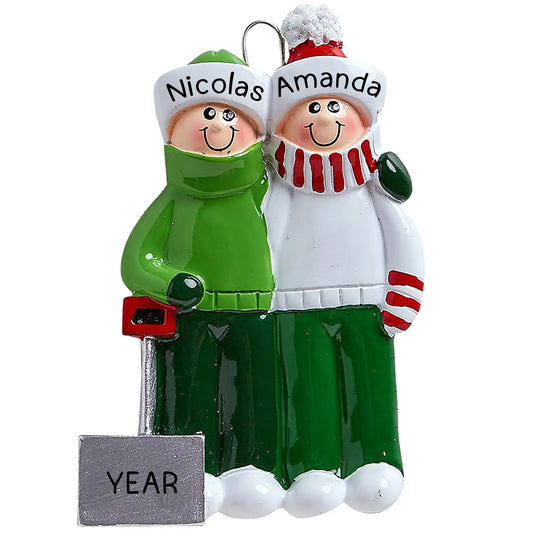 Snow Shovel Couple Christmas Ornament