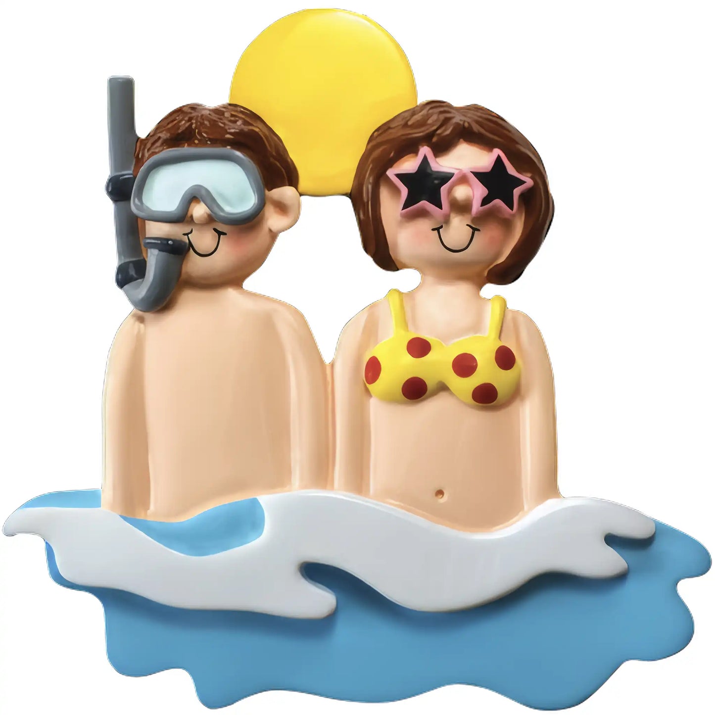 Beach & Sea Couple Christmas Ornament