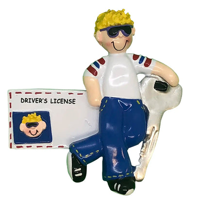 New Driver Christmas Ornament - Blonde Guy