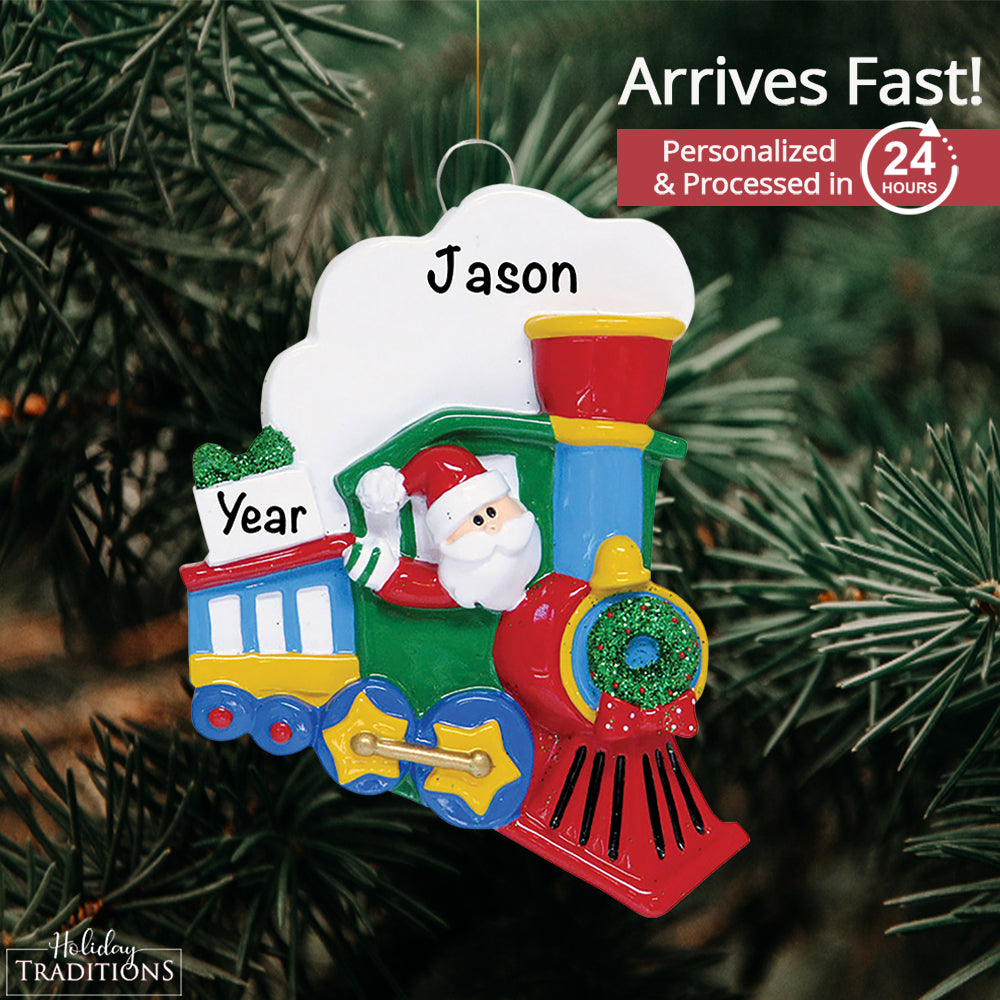 Santa Train Christmas Ornament