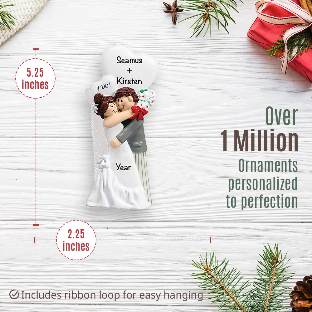 I Do! Wedding Couple Christmas Ornament